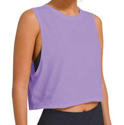 Crop Tops Loose Sleeveless Cropped Muscle Tank Open Back Shirts 3 pcs